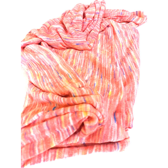 Scarf Infinity Orange Blue Cream 56"X 25" Colorful - Picture 5 of 5